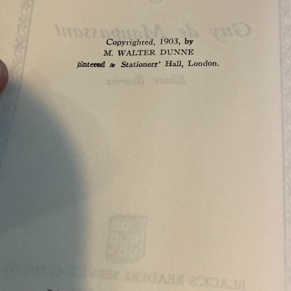 Antique Book-The Works of Guy De Maupassant Short Stories 1903 - Picture 5 of 9